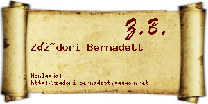 Zádori Bernadett névjegykártya